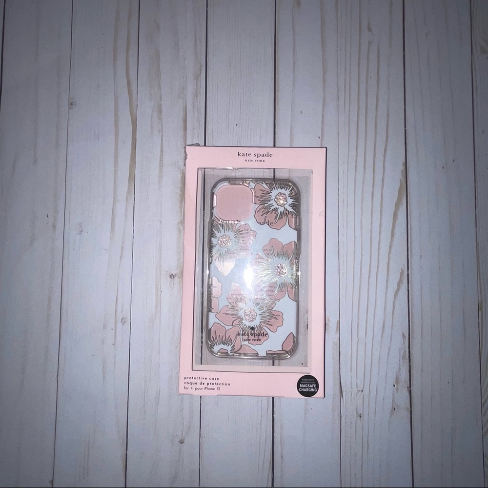 Kate Spade white and gold floral case —IPhone 13 Case New
